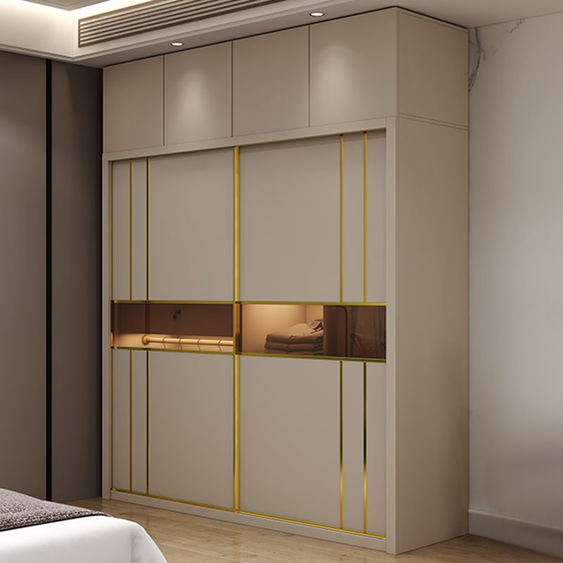 Modern Sliding Door Wardrobe Cabinet Bedroom Wooden Storage Armoire