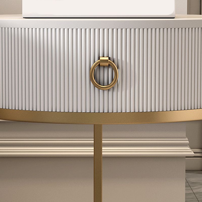 Frame Glam Style Side Table 22.83" Tall Stone Top Side Table with Storage Clearhalo 'Coffee & Accent Tables' 'End & Side Tables' 'end_side_tables' 'furn' 'furn_end_side_tables' 'Furniture' 'Living Room Furniture' 1200x1200_c2aa0a9f-16e6-4df1-ba40-6e629fbc6aa8