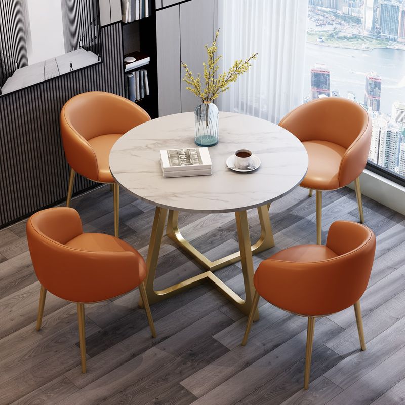Sintered Stone Top Modern White Table for Restaurant Round Dining Table with Pedestal Base Clearhalo 'Dining Tables & Seating' 'Dining Tables' 'dining_table' 'furn' 'furn_dining_table' 'Furniture' 'furniture_dining_table' 'Kitchen & Dining Furniture' 'kitchen' 'kitchen_dining_table' 1200x1200_c2aa3c46-9b30-418b-97e7-4367cb161927