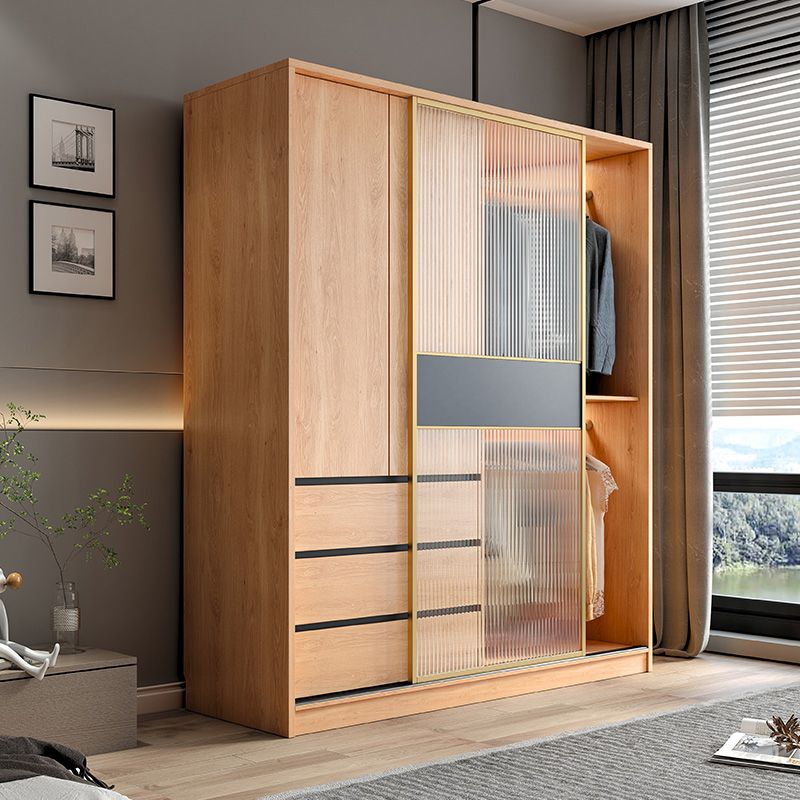 Sliding Engineered Wood Wardrobe Closet Modern Wardrobe Cabinet Clearhalo 'Armoires & Wardrobes' 'armoires_wardrobes' 'Bedroom Furniture' 'furn' 'furn_armoires_wardrobes' 'Furniture' 1200x1200_c2ab0060-2a9e-4f16-a757-07b5f3d3d25e