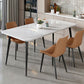 Modern Style Dining Table Rectangle Sintered Stone Dining Table with Black Frame Clearhalo ' dining_table' 'Dining Tables & Seating' 'Dining Tables' 'furn' 'furn_dining_table' 'Furniture' 'furniture_dining_table' 'Kitchen & Dining Furniture' 'kitchen&dining_furn' 'kitchen' 'kitchen_dining_table' 1200x1200_c2ac011c-74a3-4817-9e07-4d6677a610ca