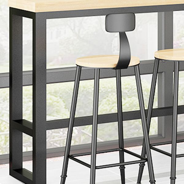 1/5 pièces Table de pub rectangulaire industrielle ensemble de comptoirs en bois avec tabourets sans bras