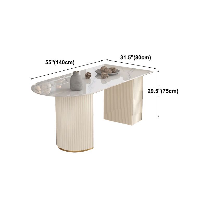 Traditional Luxury Dining Table Sintered Stone Table for Home Clearhalo 'Dining Tables & Seating' 'Dining Tables' 'dining_table' 'furn' 'furn_dining_table' 'Furniture' 'Kitchen & Dining Furniture' 1200x1200_c2ae272c-a05b-444e-a1e6-e811c3e5d175