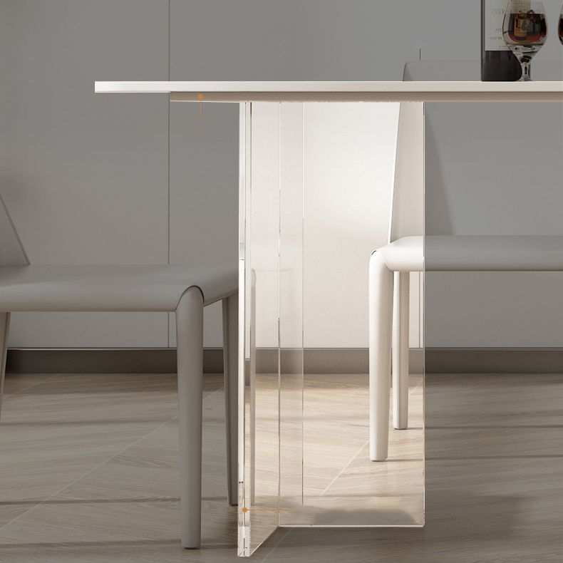 Moderne eettafel ingesteld 1/4/5/7 pc's gesinterde stenen bovenste eettafel met armloze stoelen