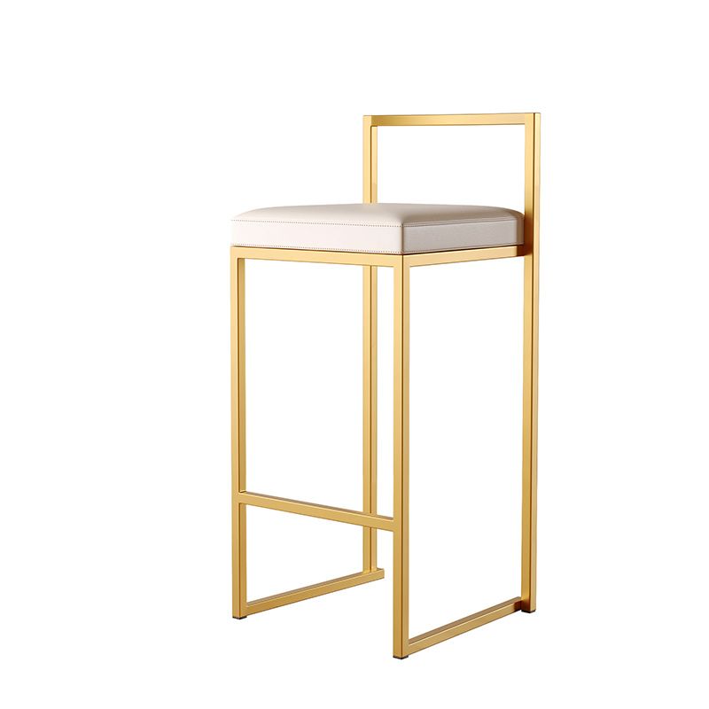 Luxurious Backrest Armless Counter Stool Upholstered Bar Stool with Metal Base Clearhalo 'Bar Furniture' 'Bar Stools' 'bar_stools' 'furn' 'furn_bar_stools' 'Furniture' 'Kitchen & Dining Furniture' 1200x1200_c2af63af-0e23-4476-b229-55f1b1853aca