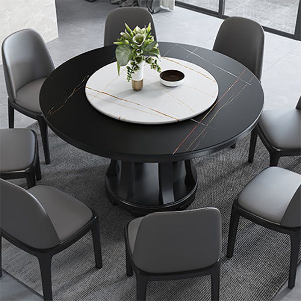 Rubberwood massief houten eettafel op voetstuk Converteerbare eettafel