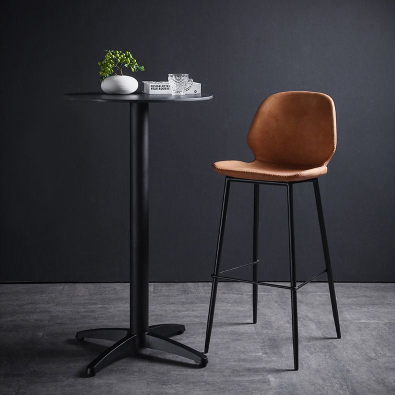 Scandinavian Matte Finish Leather Barstool Footrest Living Room Stool Clearhalo 'Bar Furniture' 'Bar Stools' 'bar_stools' 'furn' 'furn_bar_stools' 'Furniture' 'furniture_bar_stools' 'Kitchen & Dining Furniture' 1200x1200_c2b080cb-c9ff-4d39-a202-b2cafd10af0a