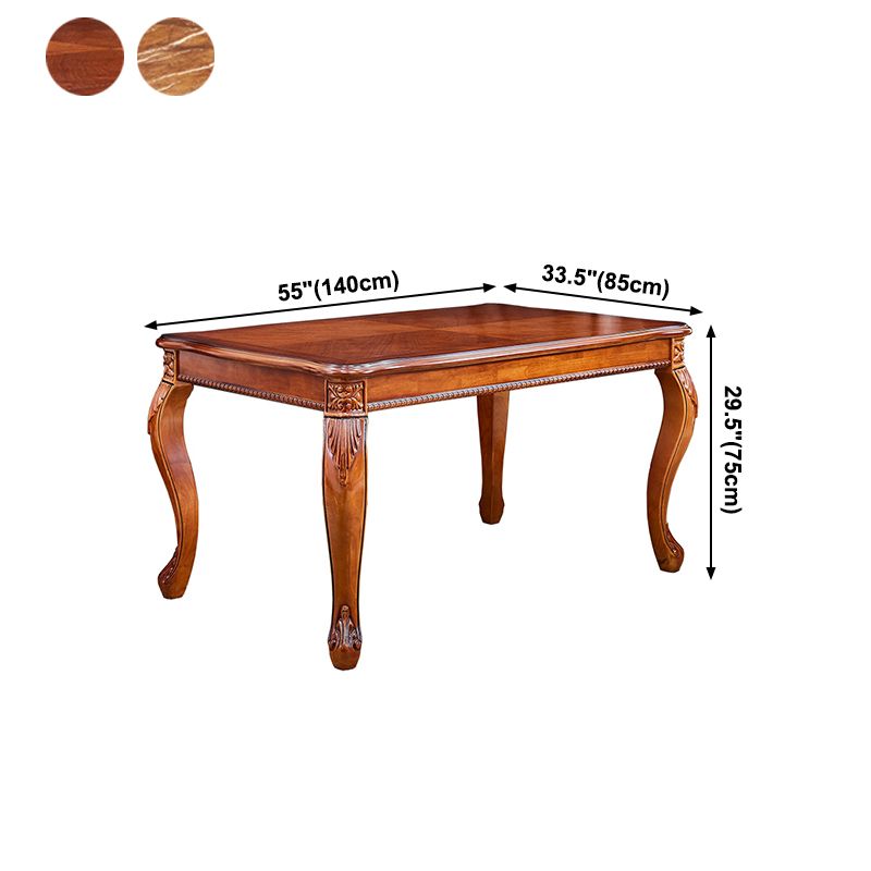 Rectangle Shape Mid-Century Modern Dining Table Brown Tone Fixed Table with 4 Legs Clearhalo ' dining_table' 'Dining Tables & Seating' 'Dining Tables' 'Furniture' 'furniture_dining_table' 'Kitchen & Dining Furniture' 'kitchen&dining_furn' 'kitchen' 'kitchen_dining_table' 1200x1200_c2b1ec87-d1a5-45ce-8c6b-4d37d0d3fe8b