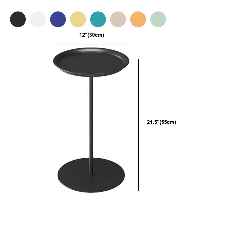 Tavolino in metallo rotondo con base laterale moderna di base di base di piedistallo