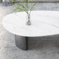 Table basse Glam de 15 po de hauteur, table de cocktail blanche simple en ardoise