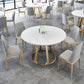 Round Dining Table Contemporary Dining Table with Pedestal for Dining Room Clearhalo 'Dining Tables & Seating' 'Dining Tables' 'dining_table' 'furn' 'furn_dining_table' 'Furniture' 'Kitchen & Dining Furniture' 1200x1200_c2b2eaa8-42dc-4772-89c8-a5b9df287038