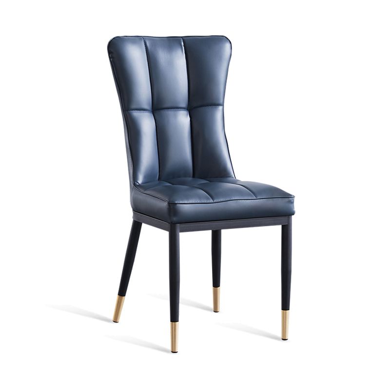 Upholstered Armless Dining Chairs Solid Back Side Chairs with Metal Legs Clearhalo ' kitchen&dining_furn' 'Dining Chairs' 'Dining Tables & Seating' 'dining_chair' 'furn' 'furn_dining_chair' 'Furniture' 'furniture_dining_chair' 'Kitchen & Dining Furniture' 'kitchen' 1200x1200_c2b35a47-3f3a-4810-a75b-efb8e25c094c