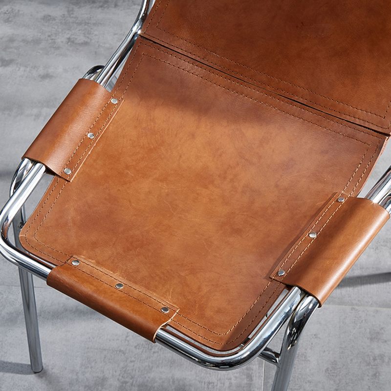 現代のキッチンダイニングチェアフェイクレザーサイドチェア銀の脚