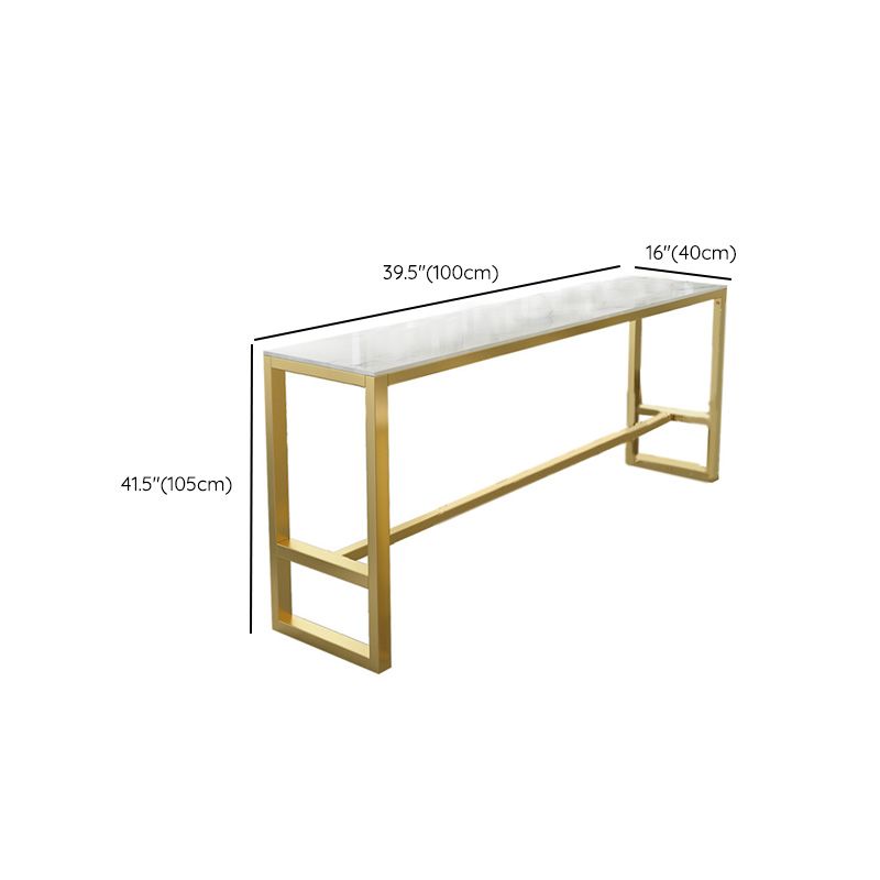 Glam Bar-height Table Rectangular and White Top Table for Living Room Clearhalo 'Bar Furniture' 'Bar Tables' 'bar_tables' 'furn' 'furn_bar_tables' 'Furniture' 'Kitchen & Dining Furniture' 1200x1200_c2b6b637-13e6-47f3-abd1-c3a92cdeb88a
