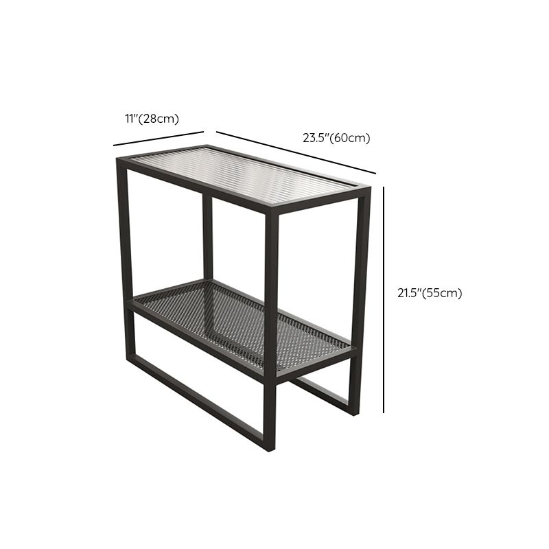 モダンなガラスそりのエンドテーブルミニマリストの長方形のコーナーテーブル
