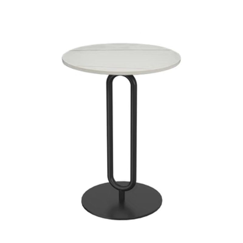 Stile moderno in metallo nero/oro Base roccia Slaba in nero/bianco tavolino rotondo