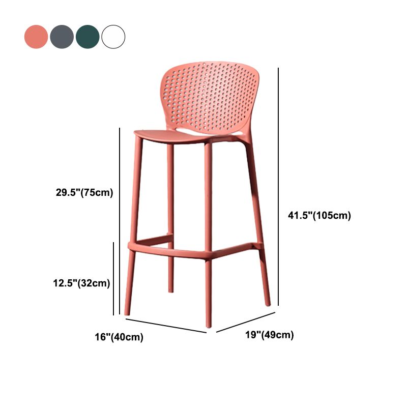 Contemporary Style Stackable Bar-stool Plastic Counter Bar Stool for Home Clearhalo 'Bar Furniture' 'Bar Stools' 'bar_stools' 'furn' 'furn_bar_stools' 'Furniture' 'furniture_bar_stools' 'Kitchen & Dining Furniture' 1200x1200_c2b7d937-e411-43be-b687-5c7170efcb5a