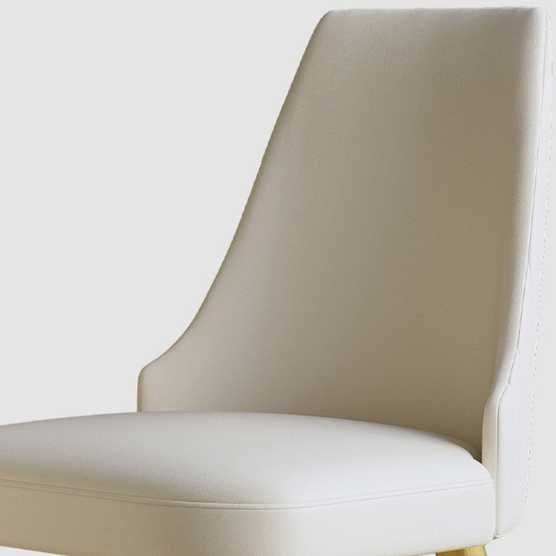 Chaise scandinave à dossier solide sans accoudoirs, pour la maison, chaise d'appoint en cuir pour salle à manger