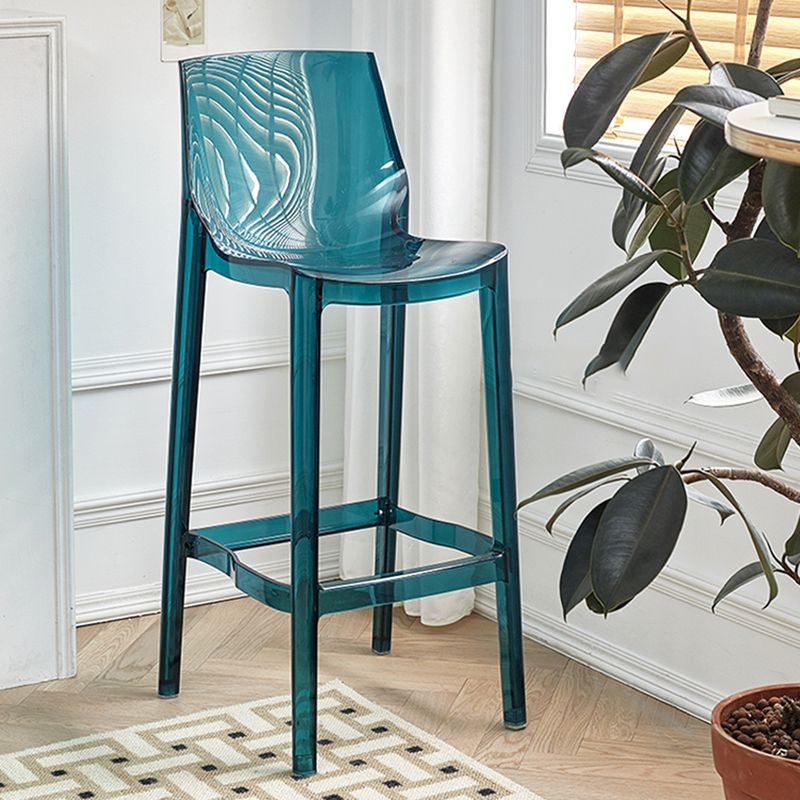 Contemporary Acrylic Backrest Counter High Stool with 4 Legs Clearhalo 'Bar Furniture' 'Bar Stools' 'bar_stools' 'furn' 'furn_bar_stools' 'Furniture' 'Kitchen & Dining Furniture' 1200x1200_c2b9950c-55b8-429f-9b7a-2bbdb1ad39e0