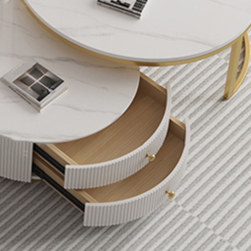 Frame Nesting Coffee Table Set Slate Glam Coffee Table with Drawers Clearhalo 'Coffee & Accent Tables' 'Coffee Tables' 'coffee_tables' 'furn' 'furn_coffee_tables' 'Furniture' 'Living Room Furniture' 1200x1200_c2bb837f-70c6-480c-9b7e-23755349ecaf