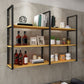 Wall Mounted Storage Bookshelf Industrial Floating Bookcase with Rectangle Shelves