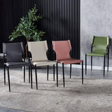 Industrial Style Armless Solid Back Chair for Kitchen Leather Dining Side Chair Clearhalo ' kitchen&dining_furn' 'Dining Chairs' 'Dining Tables & Seating' 'dining_chair' 'furn' 'furn_dining_chair' 'Furniture' 'furniture_dining_chair' 'Kitchen & Dining Furniture' 'kitchen' 1200x1200_c2bca965-3079-4820-ad58-34f9bbc9d764