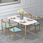 Glam Style 1/2/5 Pieces Kitchen Set White-gold Table Dining Set for Dining Room Clearhalo 'Dining Room Sets' 'Dining Tables & Seating' 'dining_room_set' 'furn' 'furn_dining_room_set' 'Furniture' 'furniture_dining_room_set' 'Kitchen & Dining Furniture' 'kitchen&dining_furn' 'kitchen' 1200x1200_c2bf7332-3112-4251-a308-e39a048f80d0