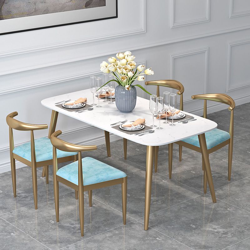 Glam Style 1/2/5 Pieces Kitchen Set White-gold Table Dining Set for Dining Room Clearhalo 'Dining Room Sets' 'Dining Tables & Seating' 'dining_room_set' 'furn' 'furn_dining_room_set' 'Furniture' 'furniture_dining_room_set' 'Kitchen & Dining Furniture' 'kitchen&dining_furn' 'kitchen' 1200x1200_c2bf7332-3112-4251-a308-e39a048f80d0