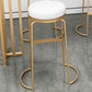 Glam Round Bar Stools Gold Metal Dining Stools with Footrest Clearhalo 'Bar Furniture' 'Bar Stools' 'bar_stools' 'furn' 'furn_bar_stools' 'Furniture' 'Kitchen & Dining Furniture' 1200x1200_c2c14a10-c35b-40a6-9a2b-787f947f5d23