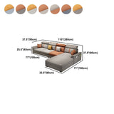 37.4"H 4-seater Pillow Top Arm Faux Leather Sofa& Chaise for Living Room