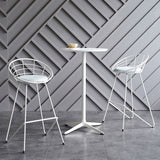 Industrial Aluminium Bar Dining Table Round Indoor Bistro Table with Engineered Wood Top Clearhalo 'Bar Furniture' 'Bar Tables' 'bar_tables' 'Furniture' 'furniture_bar_tables' 'Kitchen & Dining Furniture' 1200x1200_c2c2ea1f-c359-4ca2-81d3-a41376c44e0d
