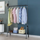 Modern Metal Hall Stand Hanging Rail Lower Shelf and Hooks Entry Hall Tree Clearhalo 'Entry & Mudroom Furniture' 'furn' 'furn_hall_tree_coat_racks' 'Furniture' 'Hall Trees & Coat Racks' 'hall_tree_coat_racks' 1200x1200_c2c647b2-ba2c-4cb1-a224-468dea40c99a