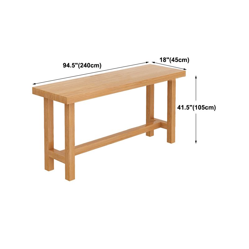 Modern Beige Wood Bar Dining Table Rectangle Indoor Bistro Table with Footrest Clearhalo 'Bar Furniture' 'Bar Tables' 'bar_tables' 'furn' 'furn_bar_tables' 'Furniture' 'furniture_bar_tables' 'Kitchen & Dining Furniture' 1200x1200_c2c6d325-79a7-41cd-802c-366c8a03ad51