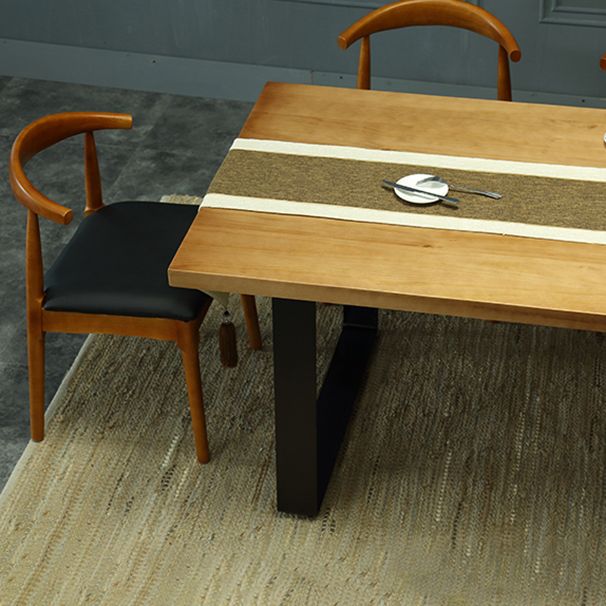 Indoor Industrial Dinette Set 1/2/5/7 Pieces Solid Wood and Metal Table Set Clearhalo 'Dining Room Sets' 'Dining Tables & Seating' 'dining_room_set' 'furn' 'furn_dining_room_set' 'Furniture' 'Kitchen & Dining Furniture' 1200x1200_c2cb2419-a455-4d81-902a-5080b62636e1
