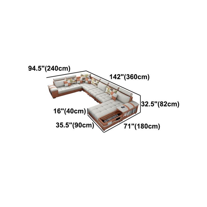 Section des meubles en coton contemporain et en faux cuir