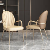 Upholstered Dining Chairs Beige Faux Leather Kitchen Dining Chairs