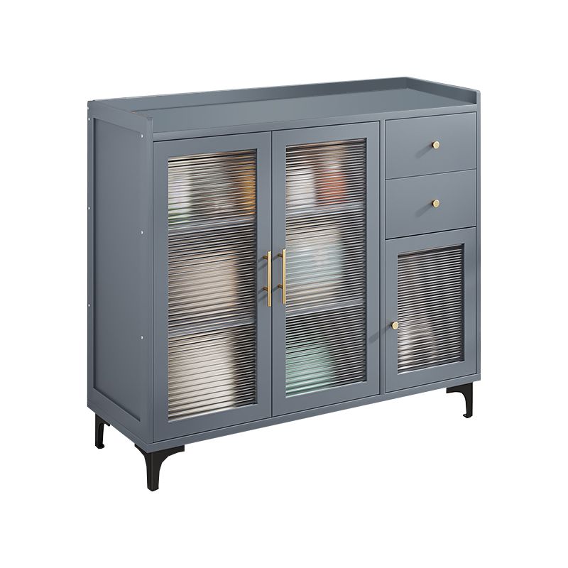 Server di pranzo in bambù di buffet grigio con spazio per la sala da pranzo