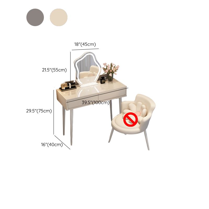 Contemporary Wooden Make-up Vanity in Grey/White With Drawer