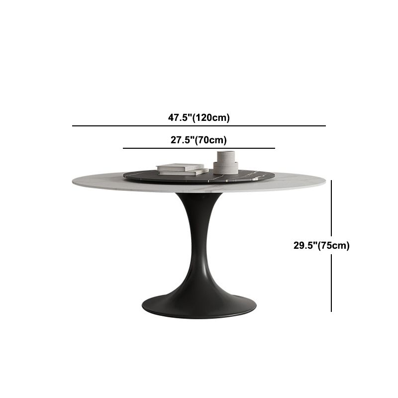 Modern Round Dining Table Set 1/3/4/5/7 Pieces Sintered Stone Dinette Set with Turntable Clearhalo 'Dining Room Sets' 'Dining Tables & Seating' 'dining_room_set' 'furn' 'furn_dining_room_set' 'Furniture' 'furniture_dining_room_set' 'Kitchen & Dining Furniture' 1200x1200_c2d135eb-e9a7-4fe7-9dc4-b78ec8919daf