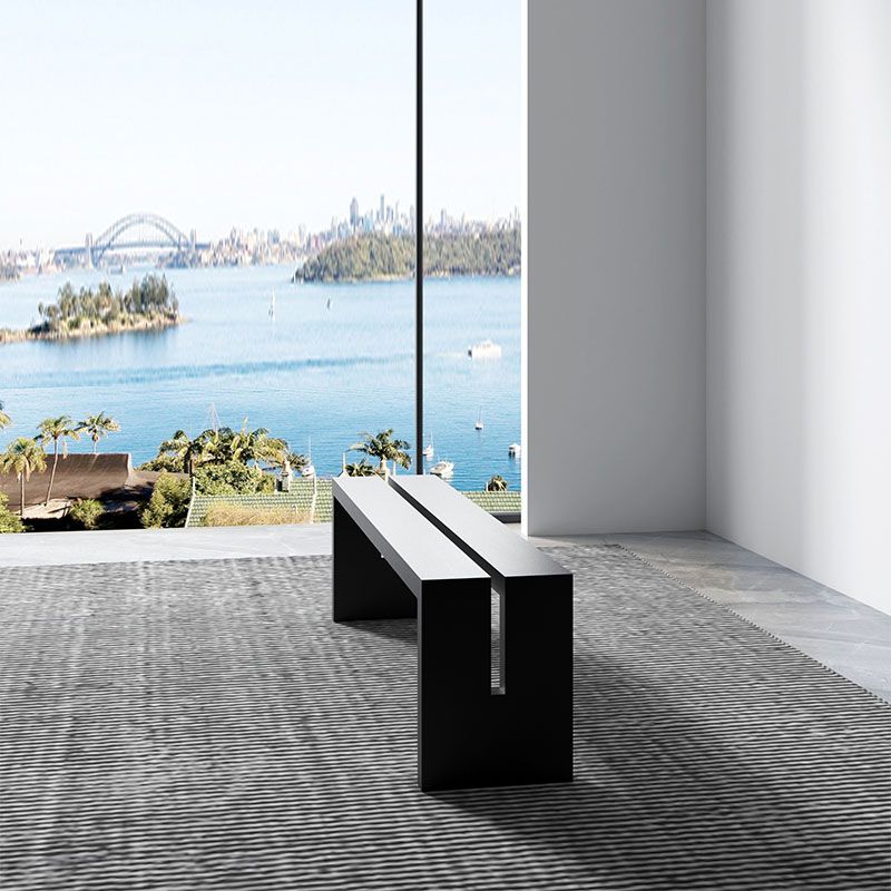 Contemporary Wooden Bench Bedroom Seating Bench in Black with Legs Clearhalo 'Benches' 'Chairs & Seating' 'furn' 'furn_benches' 'Furniture' 'Living Room Furniture' 1200x1200_c2d2f6bb-8d89-409a-b468-ba58fdb558cd