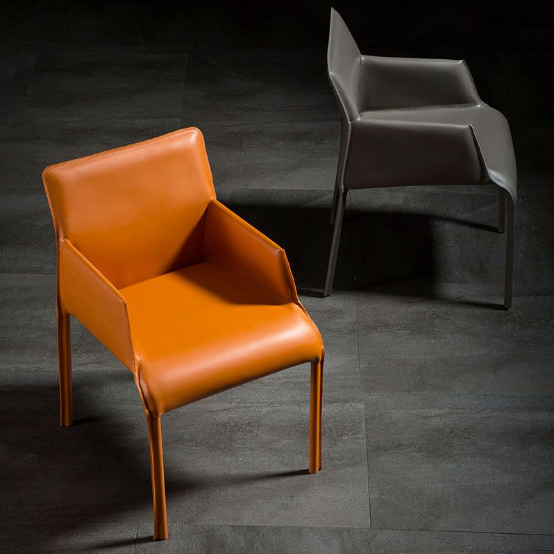 Leather Modern Indoor-Outdoor Chair Restaurant Solid Back Arm Chair Clearhalo ' kitchen&dining_furn' 'Dining Chairs' 'Dining Tables & Seating' 'dining_chair' 'furn' 'furn_dining_chair' 'Furniture' 'furniture_dining_chair' 'Kitchen & Dining Furniture' 'kitchen' 1200x1200_c2d824e6-9f78-4867-879d-07127e1f605a