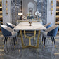 Sintered Stone White Tone Dining Table Glam Trestle Base Table for Dining Room Clearhalo ' dining_table' 'Dining Tables & Seating' 'Dining Tables' 'furn' 'furn_dining_table' 'Furniture' 'furniture_dining_table' 'Kitchen & Dining Furniture' 'kitchen&dining_furn' 'kitchen' 'kitchen_dining_table' 1200x1200_c2d895b4-1760-4cb4-8be1-67dcbea107a2