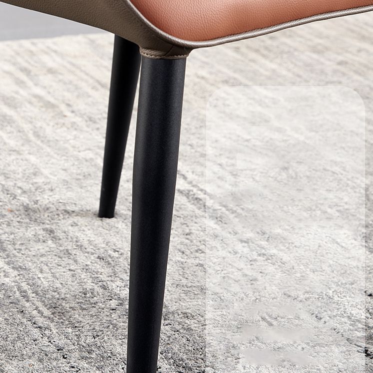 Contemporary Conference Room Wingback Side Chair Orange Leather Dining Chair Clearhalo ' kitchen&dining_furn' 'Dining Chairs' 'Dining Tables & Seating' 'dining_chair' 'Furniture' 'furniture_dining_chair' 'Kitchen & Dining Furniture' 'kitchen' 1200x1200_c2d89937-1a89-4ecf-9b80-9744cc3324f6