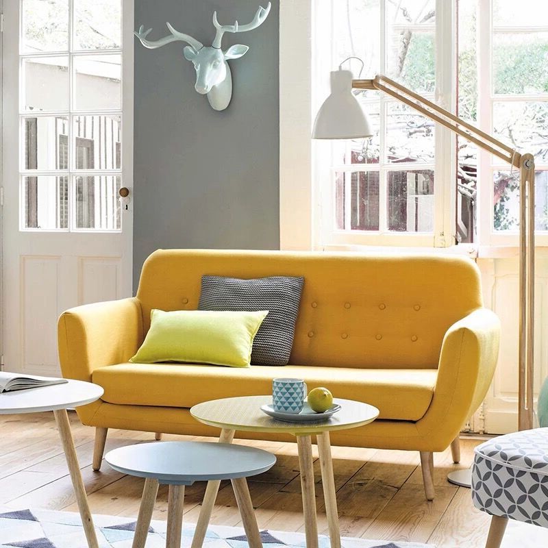 32.28" H Cotton Blend 3 Seater Flared Arm Sofa for Living Room Clearhalo 'furn' 'furn_sofas' 'Furniture' 'Living Room Furniture' 'Sofa' 'sofas' 1200x1200_c2d971fc-1ef6-40ea-988b-33f09c096e93