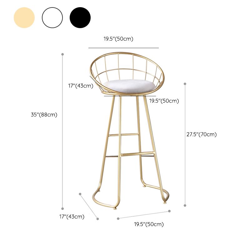 Contemporary Style Counter Stool Upholstered Bar Stool with Metal Base Clearhalo 'Bar Furniture' 'Bar Stools' 'bar_stools' 'furn' 'furn_bar_stools' 'Furniture' 'Kitchen & Dining Furniture' 1200x1200_c2da0b81-45c0-4260-b6e6-0ea8f7ffe41f