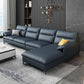 Contemporary Sectional with Pillow Top Arm Faux Leather Sectional in Blue