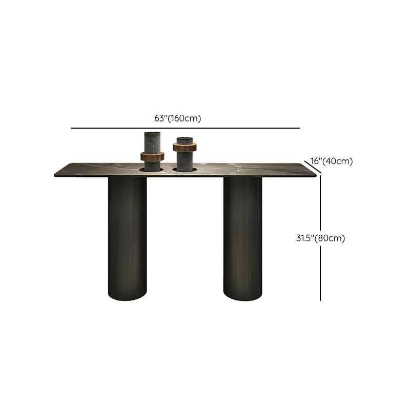 Modern Rectangular Console Table Stone Console Sofa Table in Grey Clearhalo 'Console Tables' 'console_tables' 'Entry & Mudroom Furniture' 'furn' 'furn_console_tables' 'Furniture' 1200x1200_c2dc55c5-eb3c-4d8a-8f99-48fc9f560032