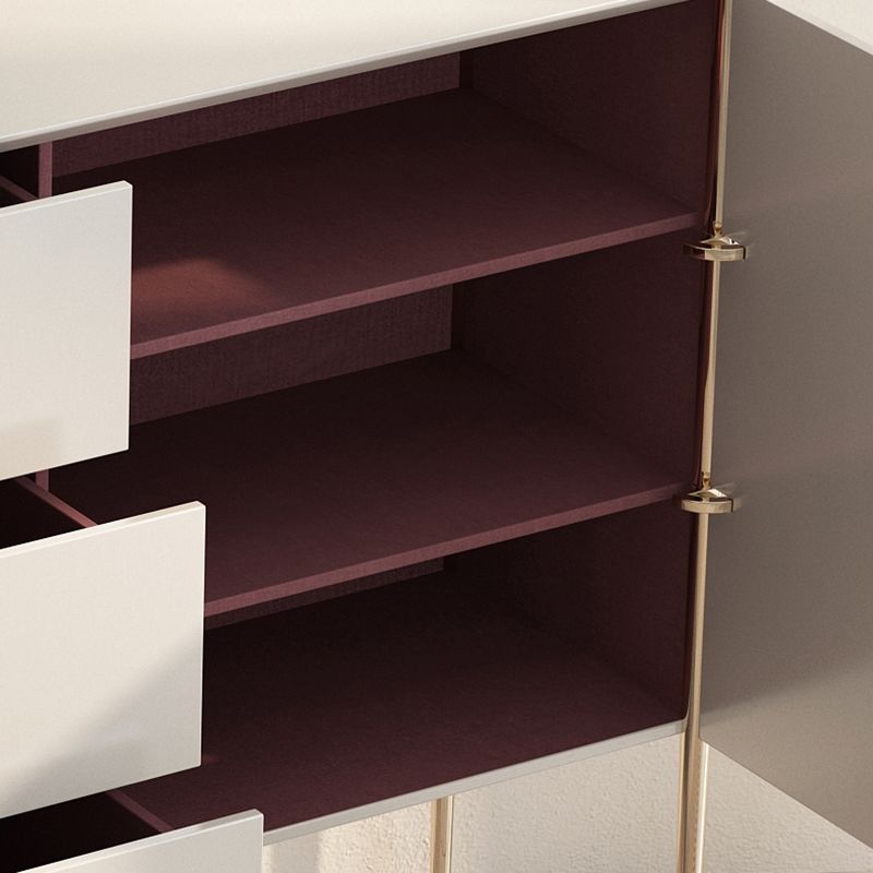 Gabinete aparador de almacenamiento de madera maciza de estilo moderno con patas de metal