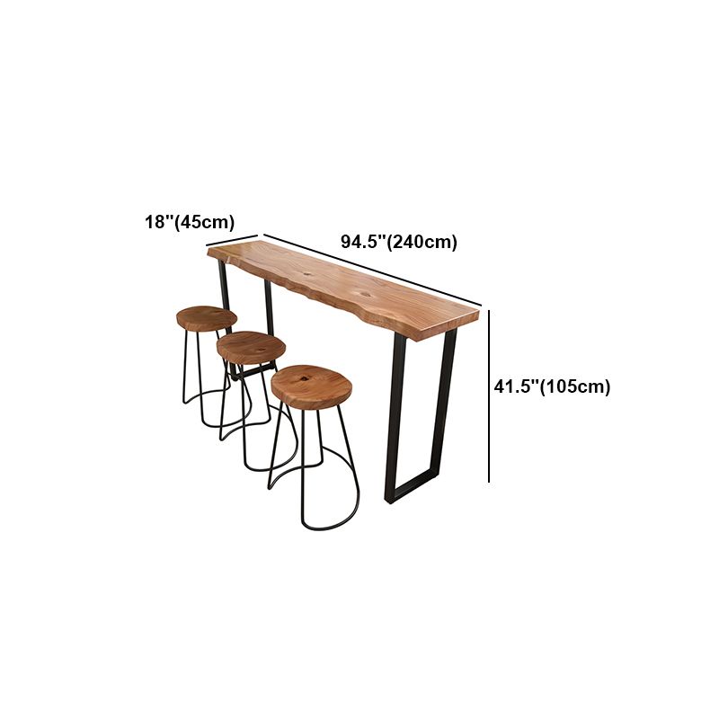 Brown Modern Style Specialty Table in Solid Wood and Iron Coffee Shop Bar Table Clearhalo 'Bar Furniture' 'Bar Tables' 'bar_tables' 'furn' 'furn_bar_tables' 'Furniture' 'furniture_bar_tables' 'Kitchen & Dining Furniture' 1200x1200_c2dcae2d-65c1-41a9-b098-800411cff454