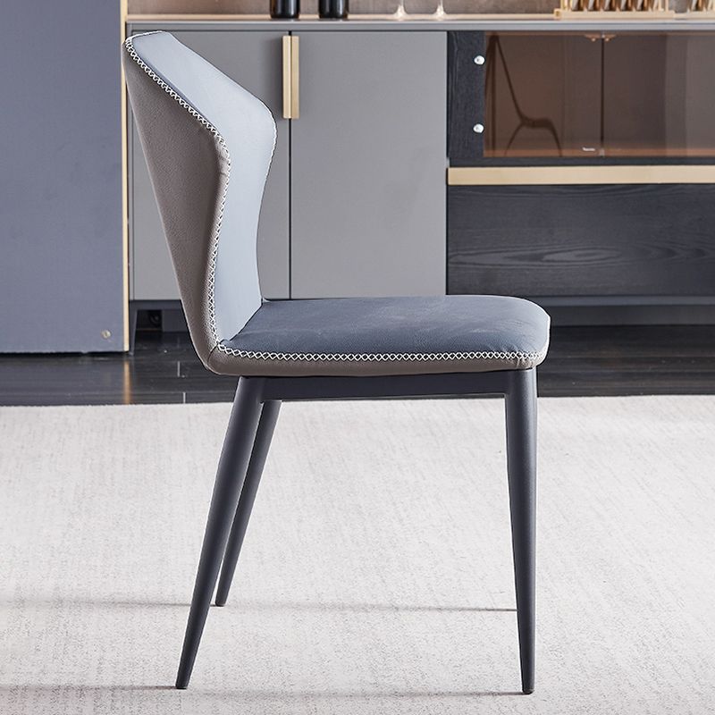 Contemporary Style Armless Wingback Chair Leather Dining Chairs Clearhalo ' kitchen&dining_furn' 'Dining Chairs' 'Dining Tables & Seating' 'dining_chair' 'furn' 'furn_dining_chair' 'Furniture' 'furniture_dining_chair' 'Kitchen & Dining Furniture' 'kitchen' 1200x1200_c2ddd23c-c5ef-4656-aa99-c3fe6a8ea498